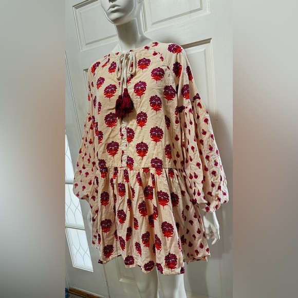 Avec Les Filles Women's Cotton Mixed-Print Mini Dress - Sunset Mul size 4 - Picture 11 of 16